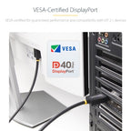StarTech.com 2m DisplayPort 2.1 Cable, VESA Certified DP40 DisplayPort Cable w/UHBR10/HDR/HDCP 2.2, 8K 60Hz/4K 144Hz w/DSC 1.2a, 40Gbps, DP 2.1 Cable, UHD Monitor Cord, M/M