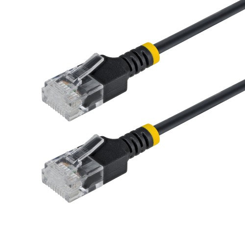 StarTech.com 2m Black Ultra Slim Cat6A Ethernet Cable, UTP, Pure Bare Copper Wire, 34AWG Slim RJ45 Network Patch Cord, Individually Tested