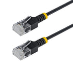 StarTech.com 2m Black Ultra Slim Cat6A Ethernet Cable, UTP, Pure Bare Copper Wire, 34AWG Slim RJ45 Network Patch Cord, Individually Tested