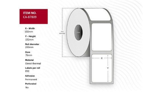 Capture CA-87809 printer label White
