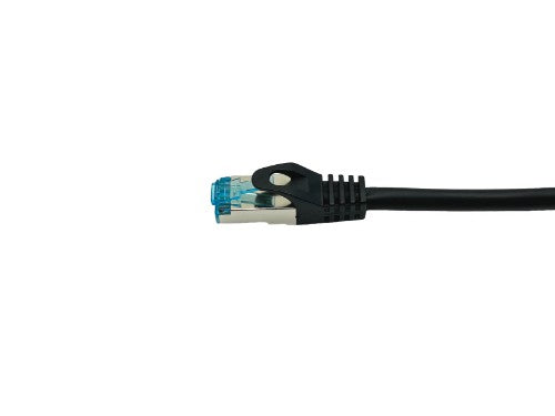Equip Cat.6A S/FTP Patch Cable, Angled to Straight plug, 0.5m, Black