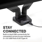Fellowes Platinum Series Dual Monitor Arm - Monitor Mount for Two 8KG 40 Inch Screens - Adjustable Dual Monitor Desk Mount - Tilt 45° Pan 180° Swivel 360° Rotation 360°, VESA 75 x 75/100 x 100 - Black