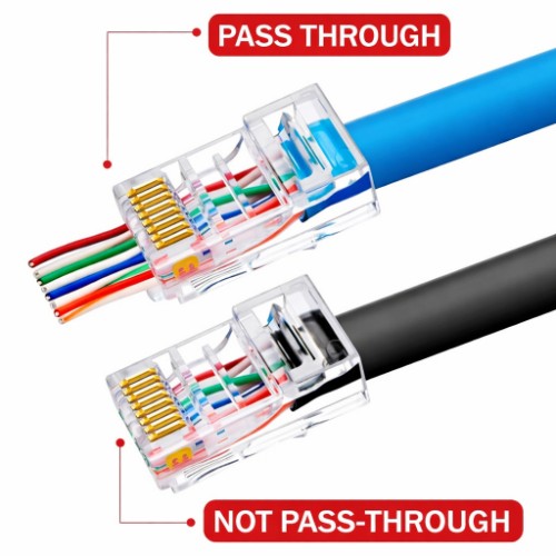 Equip Cat.6A RJ45 Pass Through Plug, 100pcs/Set