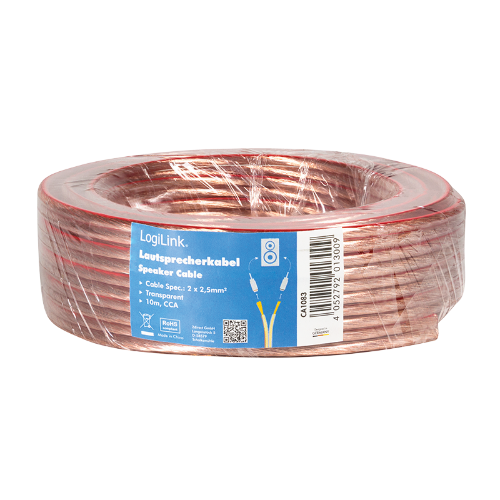 LogiLink CA1083 audio cable 10 m Transparent