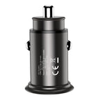 Techly Mini Car Charger USB-A and USB-C Quick Charge 3.0 38W in Black Metal