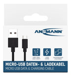Ansmann 1700-0129 USB cable 1 m USB A Micro-USB B Black