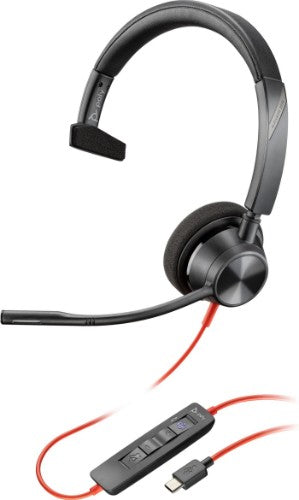 HP Poly Blackwire 3310 Microsoft Teams Certified Headset +USB-C/A Adapter TAA