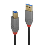 Lindy 3m USB 3.2 Type A to B Cable, 5Gbps, Anthra Line