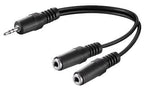 Microconnect AUDLR02 audio cable 0.2 m 3.5mm 2 x 2.5mm Black