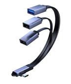 Microconnect MC-USBCANG-USBA3WAY video cable adapter 0.12 m USB Type-C Blue