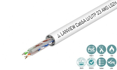 Lanview LVN122182 networking cable White 500 m Cat6a U/UTP (UTP)