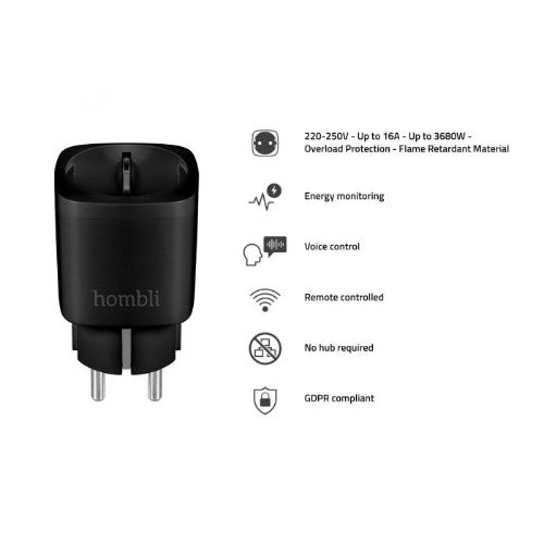 Hombli HBPP-0205 smart plug 3680 W Home Black