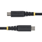 StarTech.com 30cm (1ft) USB-C Charging Cable, 60W (3A) PD, Dual-Layer Braided Nylon/TPE Jacket, Rugged USB C Charging Cord, USB 2.0 Laptop Charger Cable
