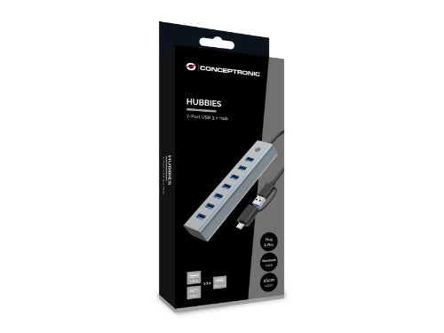 Conceptronic HUBBIES21G 7-Port USB 3.0 Hub, 5Gbps, USB-A x 7