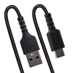 StarTech.com 3.3ft (1m) USB-A to USB-C Fast Charging Cable, Rugged, Coiled, Charge & Sync, 3A, USB 2.0, TPE Jacket and Aramid Fiber - USB Charging Cord