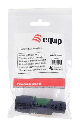 Equip 4-Pole speakON cable connector, Black
