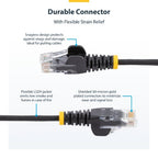StarTech.com 10m Yellow Slim CAT6 Ethernet Cable, Snagless, 100W PoE, UTP, LSZH, 28AWG Pure Bare Copper Wire, Slim RJ45 Network Patch Cord w/Strain Reliefs, Individually Tested