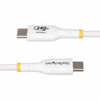 StarTech.com 6.6ft (2m) USB-C Charging Cable, Charge & Sync, 240W (5A) PD EPR, USB 2.0 Laptop Charger Cable, USB-IF Certified, TPE Jacket - White USB C Charging Cord