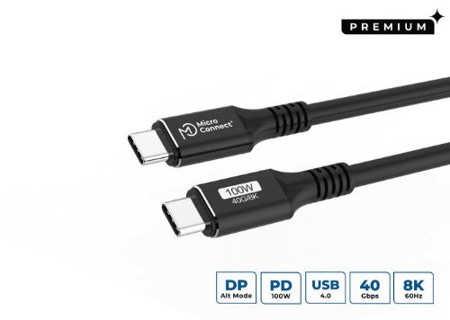 Microconnect USB4CC2 USB cable USB4 Gen 3x2 2 m USB C 100 W Black