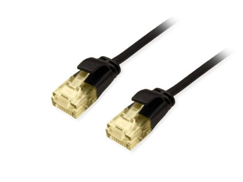 Equip Cat.6A U/UTP Slim Patch Cable, 0.15m, Black