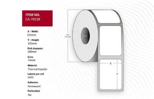Capture CA-76528 printer label White