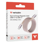 Verbatim Sync & Charge Magnetic Cable - 60W USB-C to USB-C 120 cm Pink