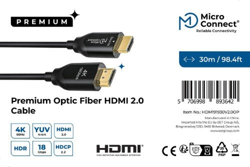 Microconnect Premium Optic HDMI Cable 30m
