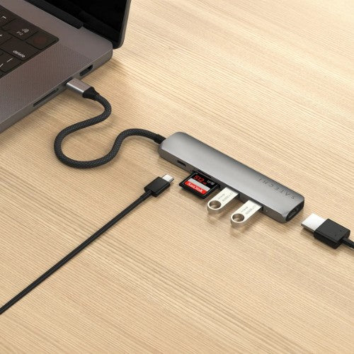 Satechi ST-P6SM interface hub USB Type-C 10000 Mbit/s Grey