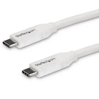 StarTech.com 13ft (4m) USB-C Fast Charging Cable, Charge & Sync, 100W (5A) PD, USB 2.0, USB-IF Certified - White USB C Charging Cord