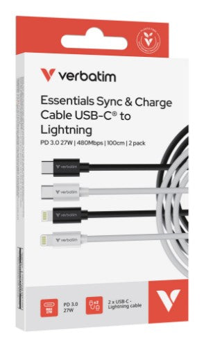 Verbatim Essentials Sync & Charge USB-C to Lightning Cables