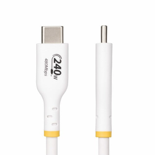 StarTech.com 3.3ft (1m) USB-C Charging Cable, Charge & Sync, 240W (5A) PD EPR, USB 2.0 Laptop Charger Cable, USB-IF Certified, TPE Jacket - White USB C Charging Cord