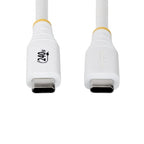 StarTech.com 3m (10ft) USB-C Charging Cable, Durable and Ultra-Flexible, 240W (5A) PD EPR, USB 2.0 Laptop Charger Cable, USB-IF Certified, Rugged USB-C Charging Cord - White
