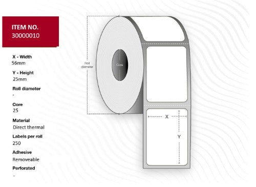 Capture 30000010 printer label White