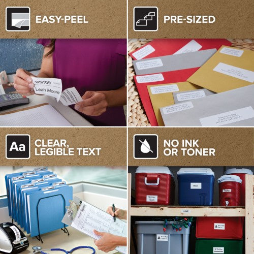 DYMO Authentic LabelWriter Durable Labels | 25mm x 89mm | White Poly | 2 Rolls of 350 (700 Self-Adhesive Labels) | High-Performance | For LabelWriter Label Makers