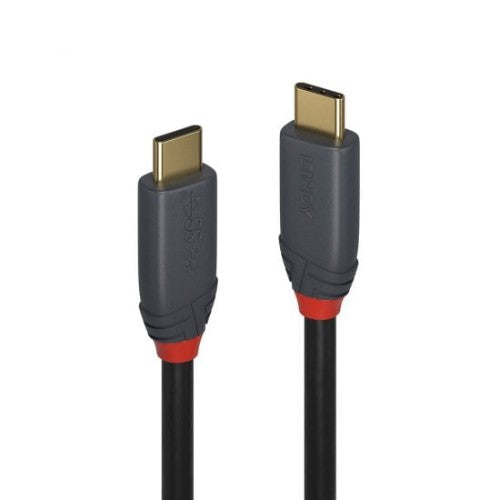 Lindy 1m USB 3.2 Type C to C Cable, 20Gbps, 5A, PD, Anthra Line