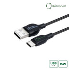 Microconnect ECO-USB3.1CCHAR1B USB cable USB 2.0 1 m USB A USB C Black
