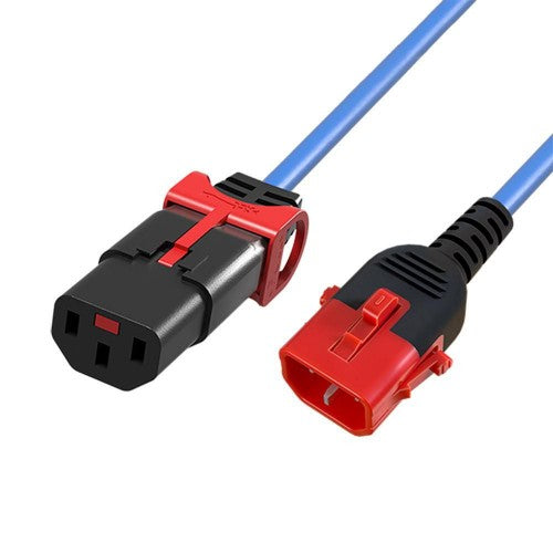 Microconnect Powercord C13 IEC Lock+ - C14 IEC Lock Dual Locking black 1,5m, PC3621