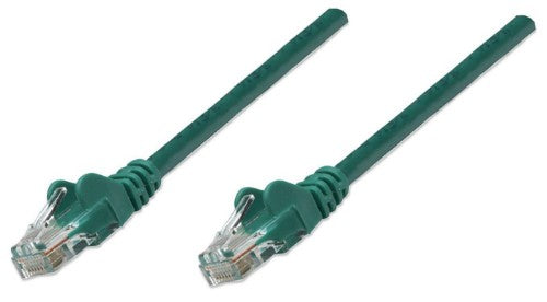 Intellinet Network Patch Cable, Cat5e, 5m, Green, CCA, U/UTP, PVC, RJ45, Gold Plated Contacts, Snagless, Booted, Lifetime Warranty
