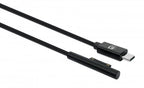Manhattan USB-C to Microsoft Surface Charging Cable, 1.8m, Male to Male. 15V/3A, Black, Charge only - no data transmission, Lifetime Warranty