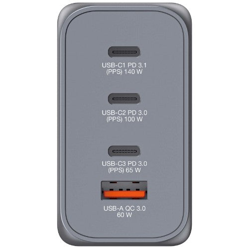 Verbatim GNC-240 GaN Charger 240W with 1 x USB-C 140W /1 x USB-C 100W / 1 x USB-C 65W / 1 x USB-A QC 3.0 (EU/UK/US)