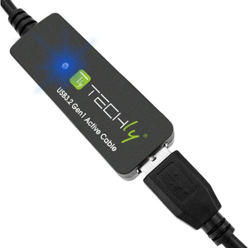 Techly ICUR30100G USB cable USB 3.2 Gen 1 (3.1 Gen 1) 10 m USB A Black