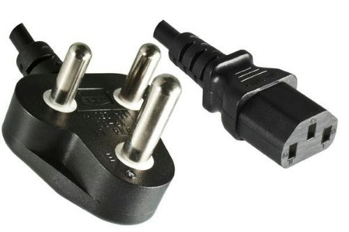Microconnect Power cord South Africa Type B+C - C13, black, Big Plug, H05VV-F 3G 0.75 mm², 10A-250V, 1.8 m 0.5 m C13 coupler