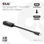 CLUB3D Mini DisplayPort™ 1.4 to HDMI™ 8K60Hz M/F Adapter