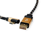ROLINE 11.02.9062 USB cable USB 2.0 3 m USB A USB C Black, Gold