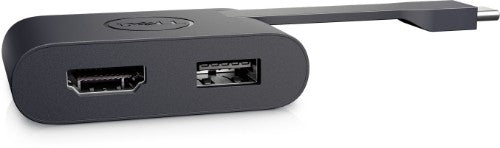 DELL DA20 video cable adapter USB Type-C HDMI + USB Black