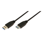 LogiLink 2m USB A - USB A 3.0 F/M USB cable USB 3.2 Gen 1 (3.1 Gen 1) Black