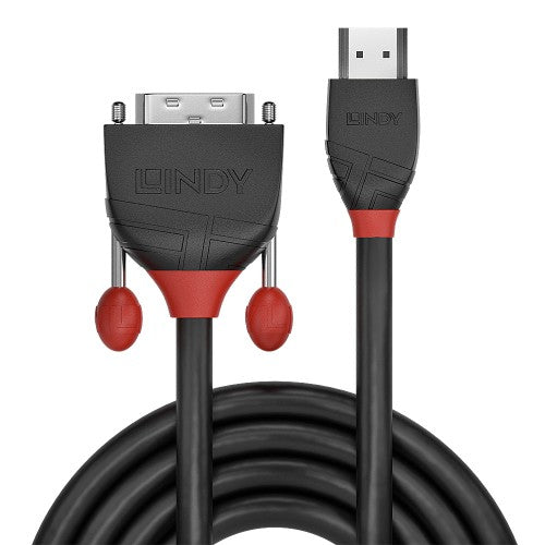 Lindy 3m HDMI to DVI Cable, Black Line
