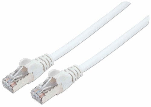 Intellinet Network Patch Cable, Cat7 Cable/Cat6A Plugs, 1m, White, Copper, S/FTP, LSOH / LSZH, PVC, RJ45, Gold Plated Contacts, Snagless, Booted, Lifetime Warranty