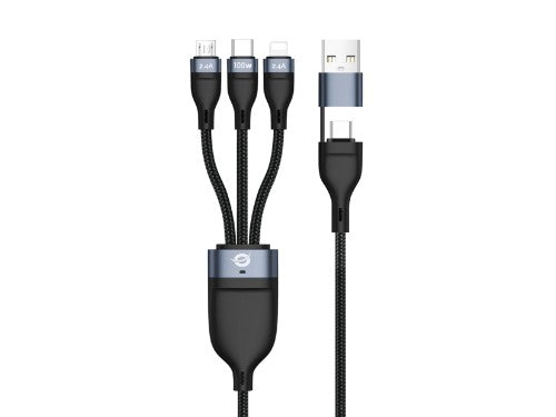 Conceptronic ETTA06B15 USB 3-in-1 PD 3.0 100W Fast Charging Cable 1.5M, 20V 5A, 480Mbps, E-Mark