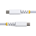 StarTech.com 3m (10ft) White USB-C Charging Cable, 60W (3A) PD, Dual-Layer Braided Nylon/TPE Jacket, Rugged USB C Charging Cord, USB 2.0 Laptop Charger Cable
